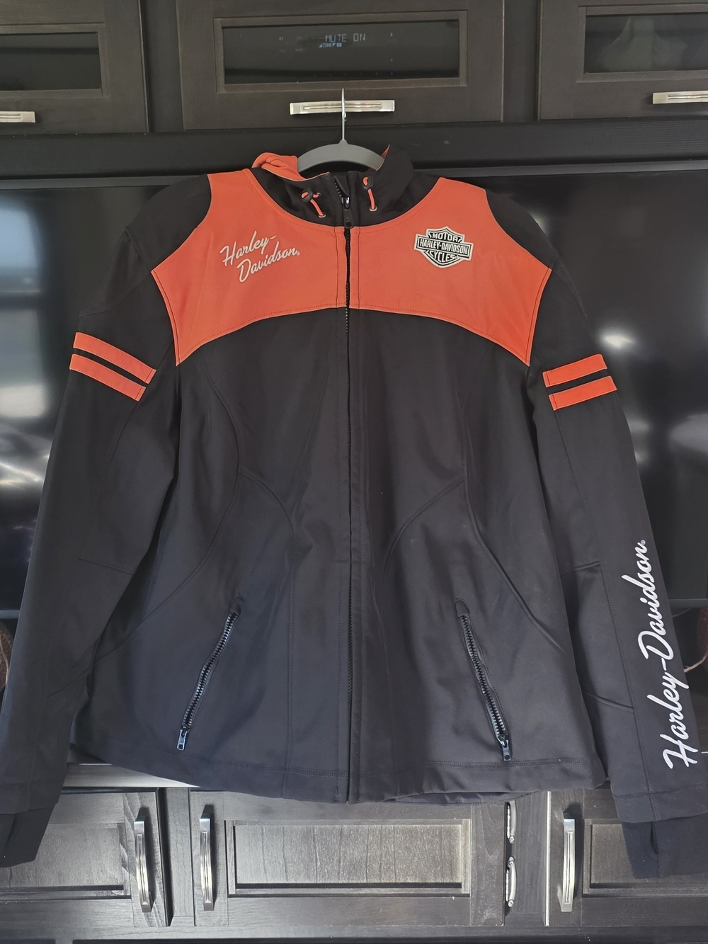 Harley-Davidson Women's Black & Orange Moto Jacket